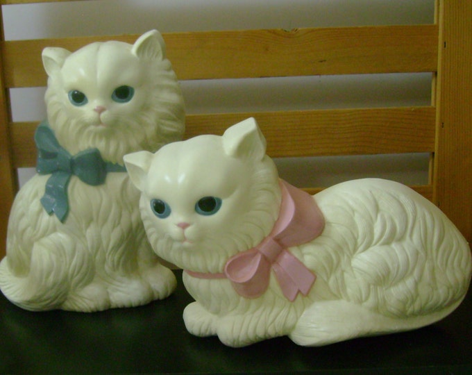White Persian Cat Wall Hangers Homeco/home Interiors 1970s Etsy