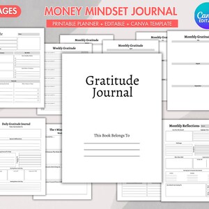 Diario de gratitud digital, Diario de gratitud imprimible, Cuaderno de gratitud, Descarga instantánea, Planificador imprimible, Planificador digital