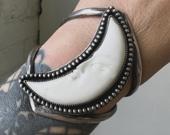 Featured listing image: Howlite Crescent Moon Cuff