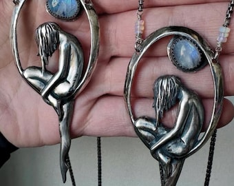 Art Deco Moon Necklace