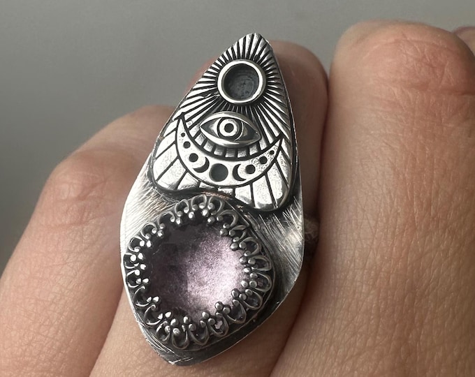 Lavender Amethyst Planchette Ring