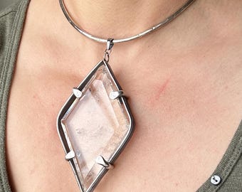 Diamond Quartz Necklace, made to order
