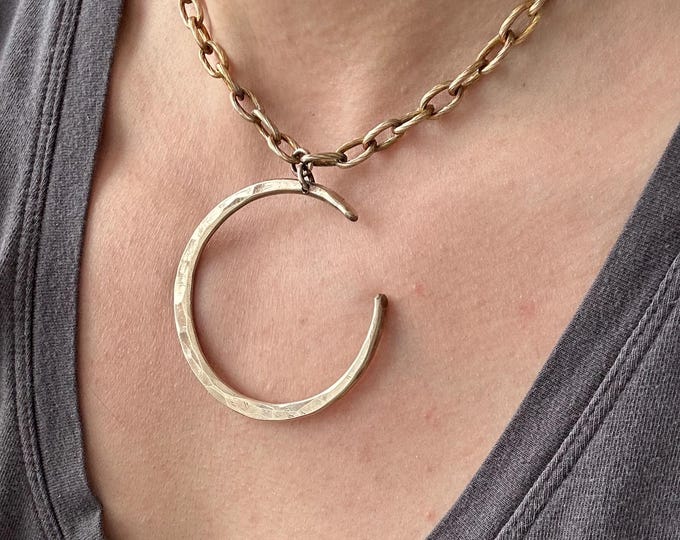 Brass Moon Choker Necklace