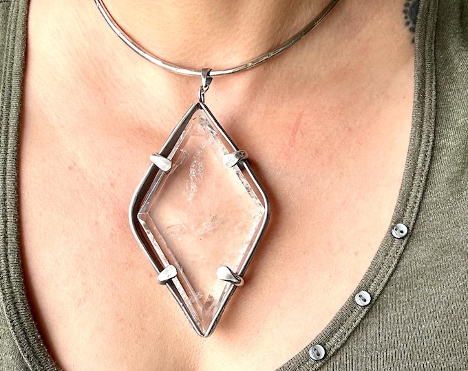 Diamond Quartz Necklace, made to order