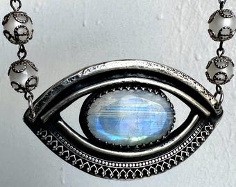 Moonstone Evil Eye Necklace