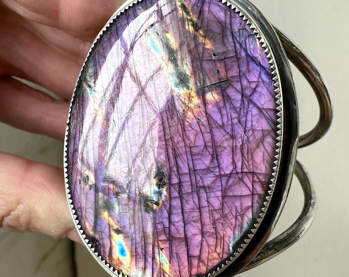 Purple Ombre Labradorite Cuff