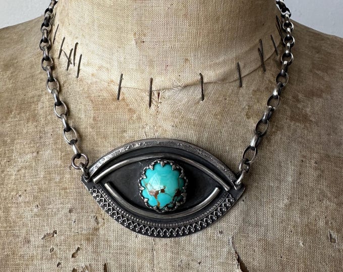 Royston Turquoise Evil Eye Collar Necklace