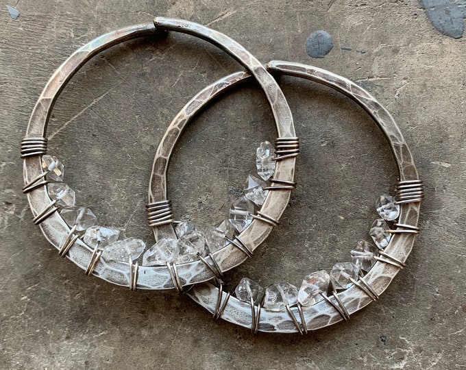 8 Gauge Silver Hoop Earrings
