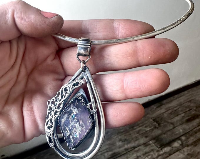 Rainbow Moon Filigree Necklace
