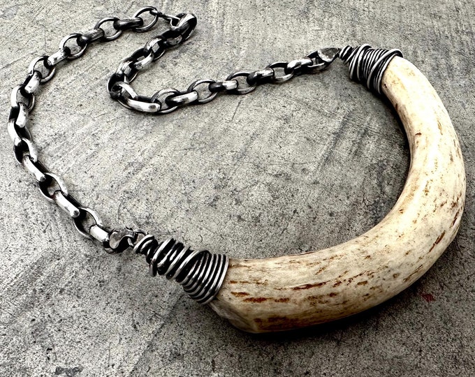 Real Deer Antler Necklace