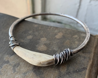 Real Deer Antler Bangle Bracelet