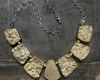 Golden Titanium Druzy Necklace