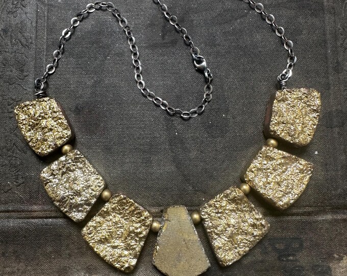 Golden Titanium Druzy Necklace