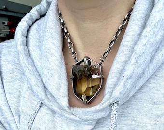 Smoky Quartz Sterling Silver Necklace