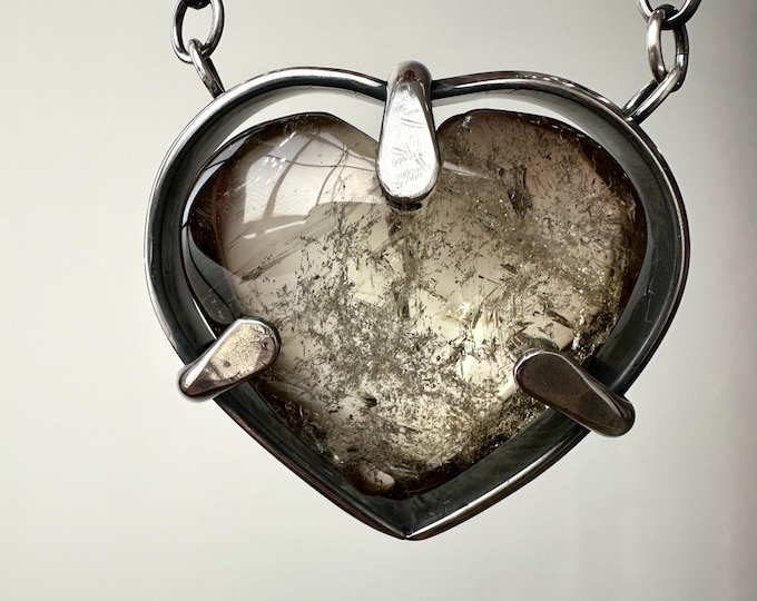 Smoky Quartz Heart Pendant Necklace