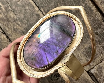 Purple Labradorite Cuff Bracelet