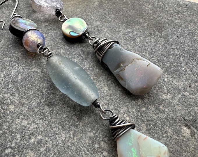 Raw Gemstone Dangle Earrings