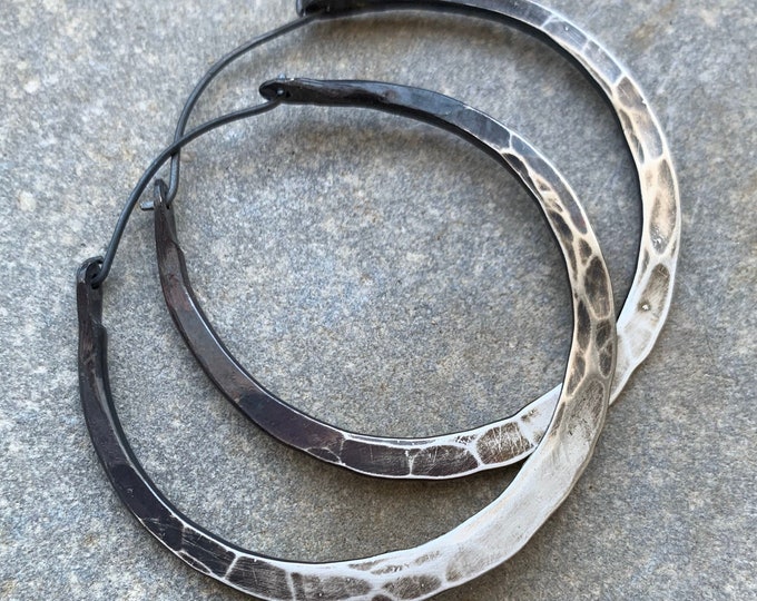 Silver Ombre Hoop Earrings