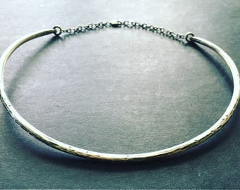 Sterling Silver Choker Necklace Silver Necklace Metal Collar Silver Collar 90s Jewelry daniellerosebean Silver Choker Necklace