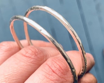Thin Sterling Silver Hoop Earrings