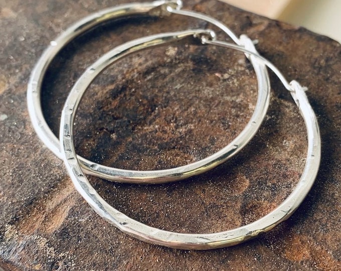 Thin Sterling Silver Hoop Earrings