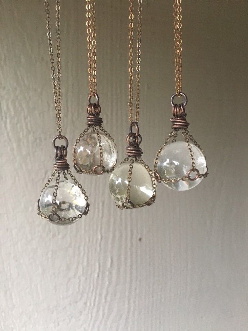 Crystal Ball Necklace Quartz Crystal Healing Crystal Clear Etsy