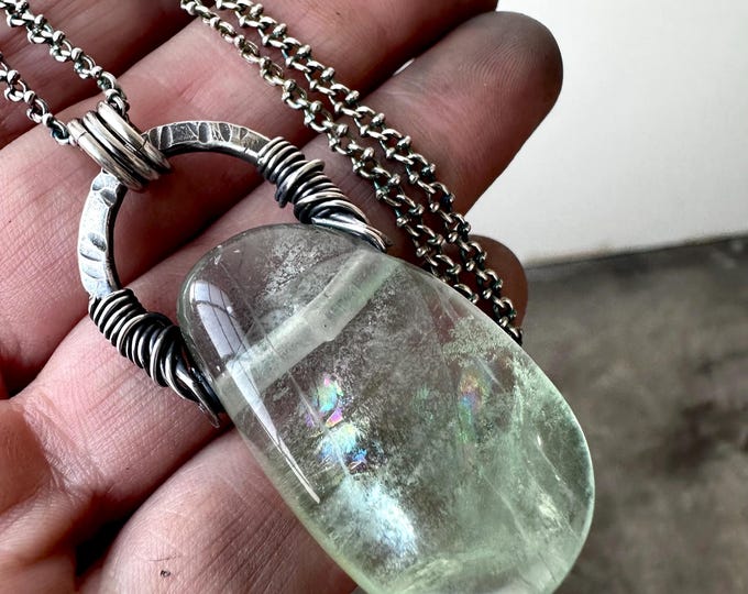 Mint Green Flourite Pendant Necklace