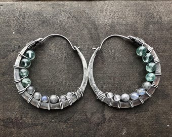 Stormy Sea Hoop Earrings