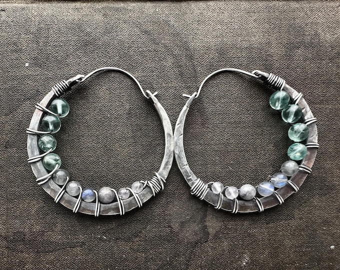 Stormy Sea Hoop Earrings