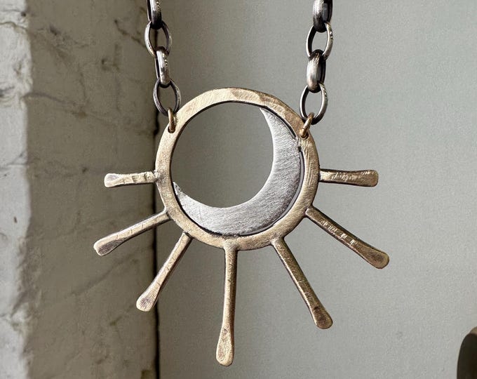Mixed Metal Celestial Necklace,