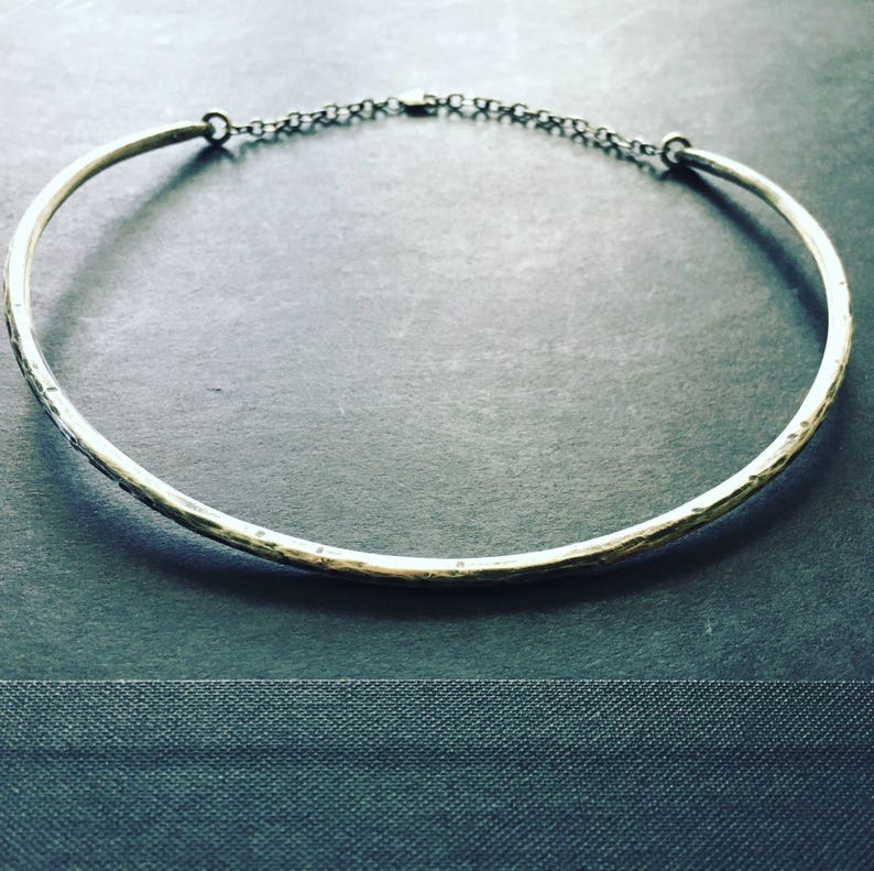 Sterling Silver Choker Necklace Silver Necklace Metal Collar Silver Collar 90s Jewelry daniellerosebean Silver Choker Necklace image 1