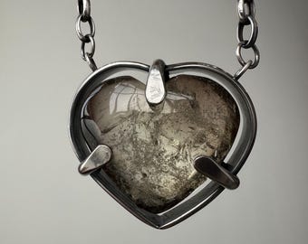 Smoky Quartz Heart Pendant Necklace