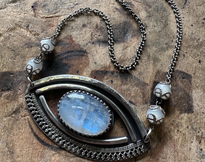 Moonstone Evil Eye Necklace