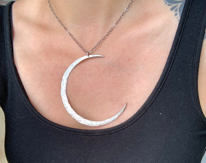 Large crescent Moon Necklace