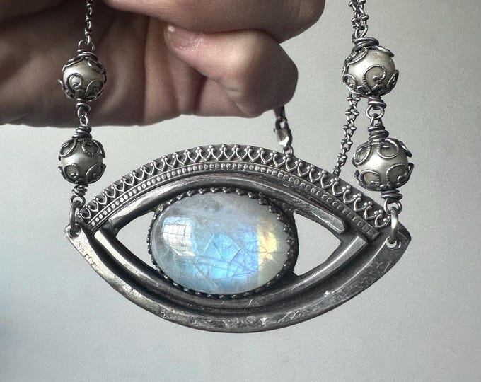 Moonstone Evil Eye Necklace