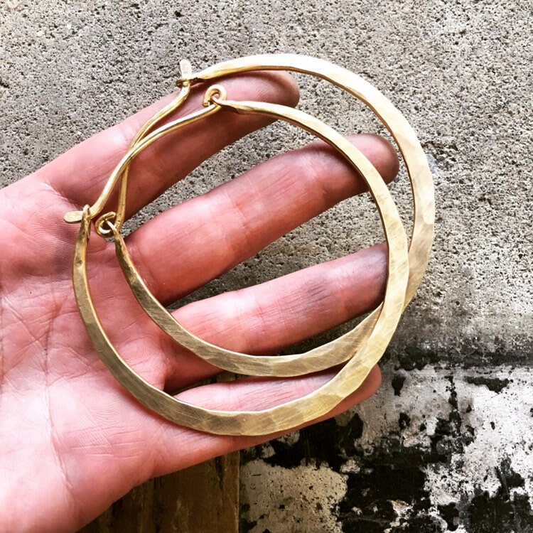 Gauged Hoops / 12 gauge / Gauges / Big Hoops / Gauged Hoop Etsy