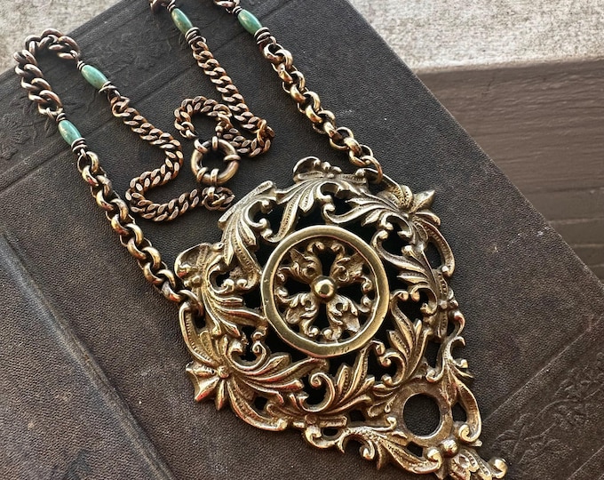 Filigree Vintage Brass Necklace