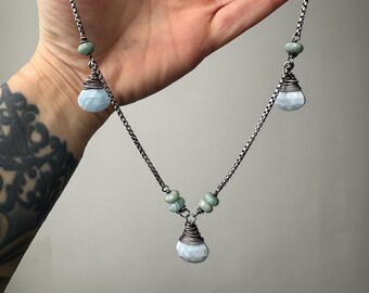 Chalcedony and Amazonite Necklace