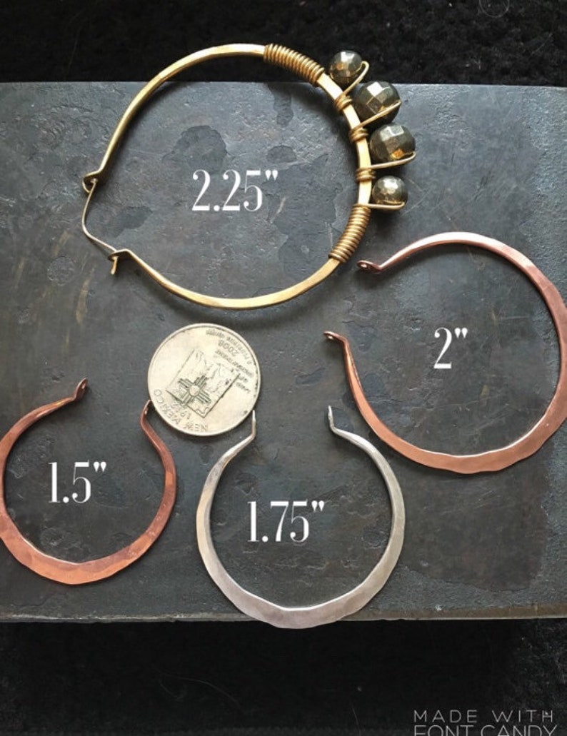 Sterling Silver Hoop Earrings / Silver Hoops / Rustic Jewelry image 10