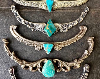 Custom Brass Turquoise Collar Necklace,
