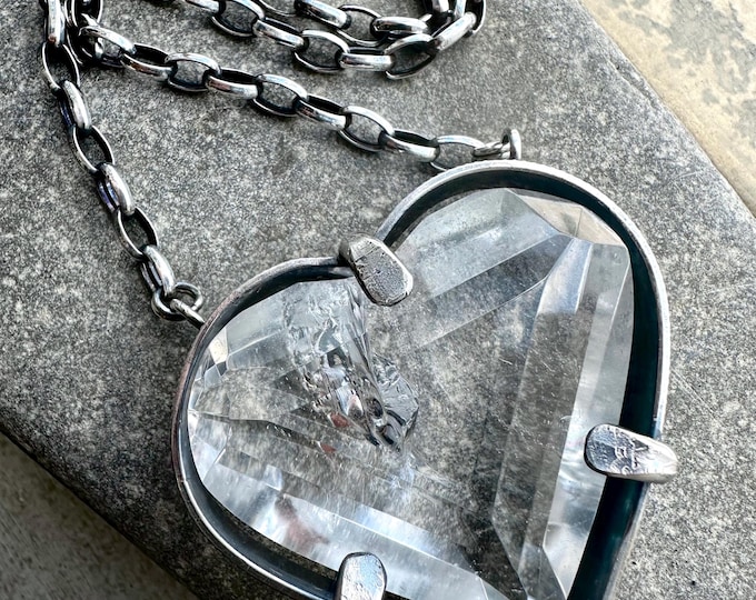 Quartz Heart Pendant Necklace