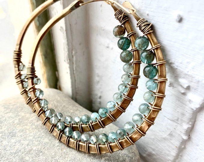 Apatite Hoop Earrings