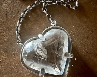 Quartz Heart Pendant Necklace