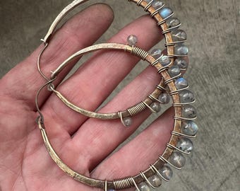 Labradorite Hoop Earrings