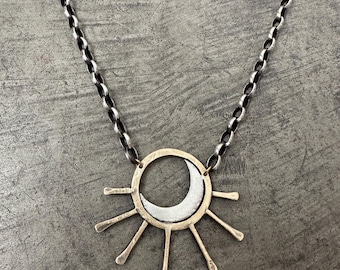 Mixed Metal Celestial Necklace,