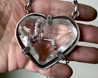 Quartz Heart Pendant Necklace