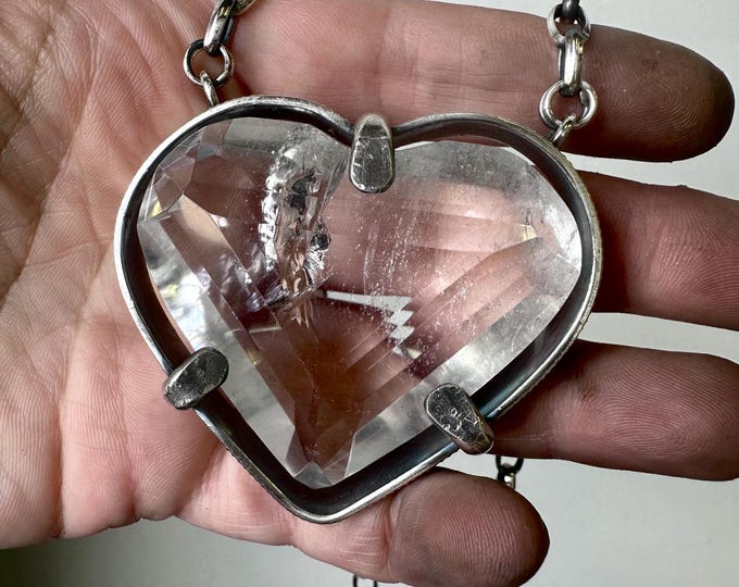 Quartz Heart Pendant Necklace