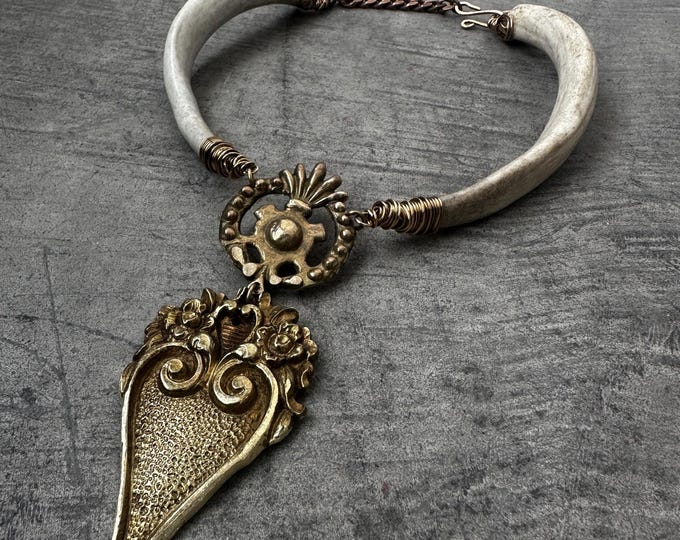Real Deer Antler Necklace
