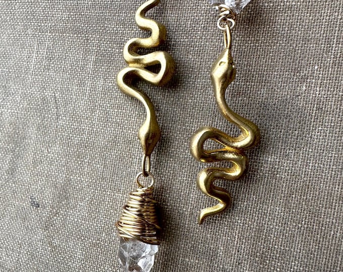 Brass Snake Earrings