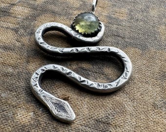 Custom Sterling Silver Snake Pendant